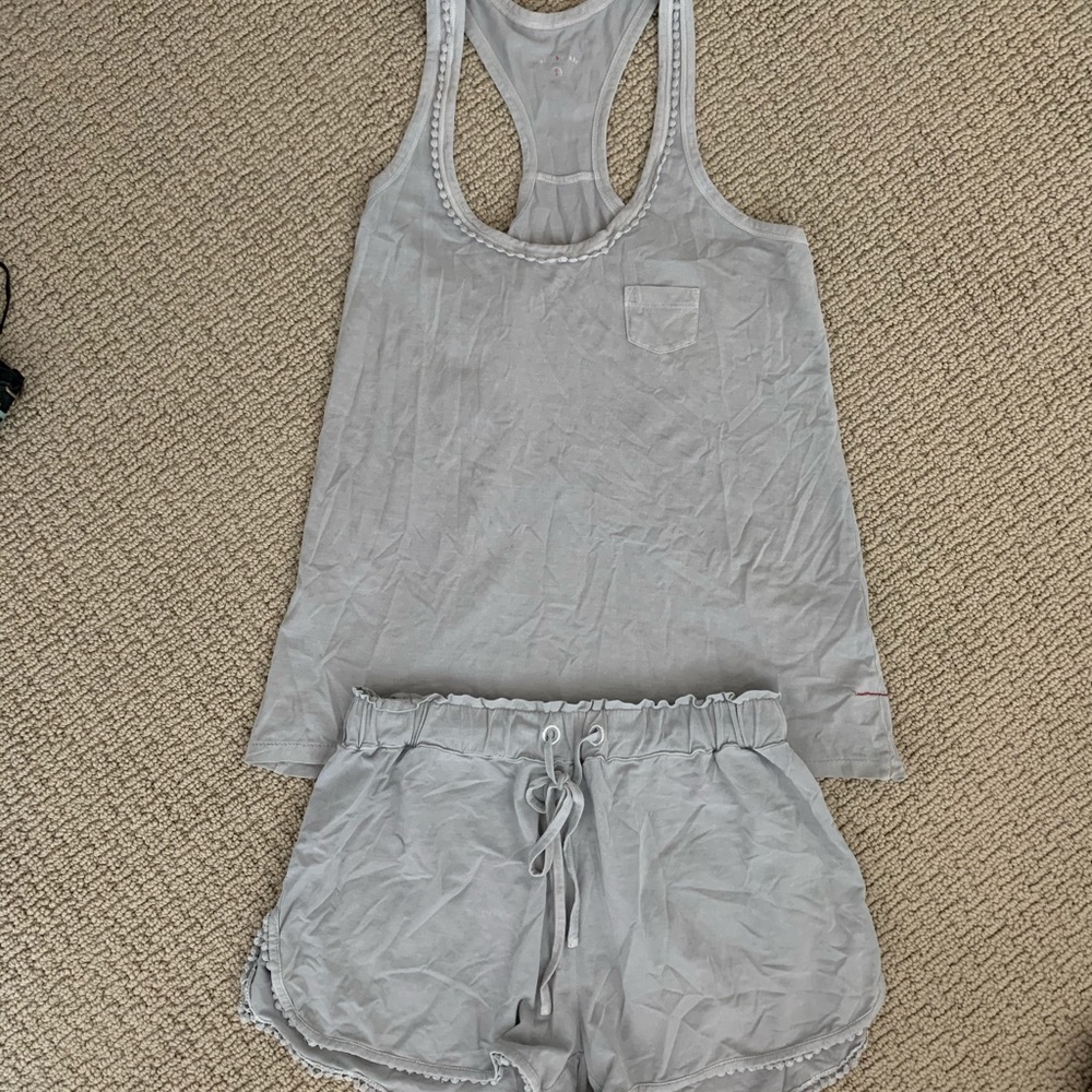 Super soft grey PJ shorts set